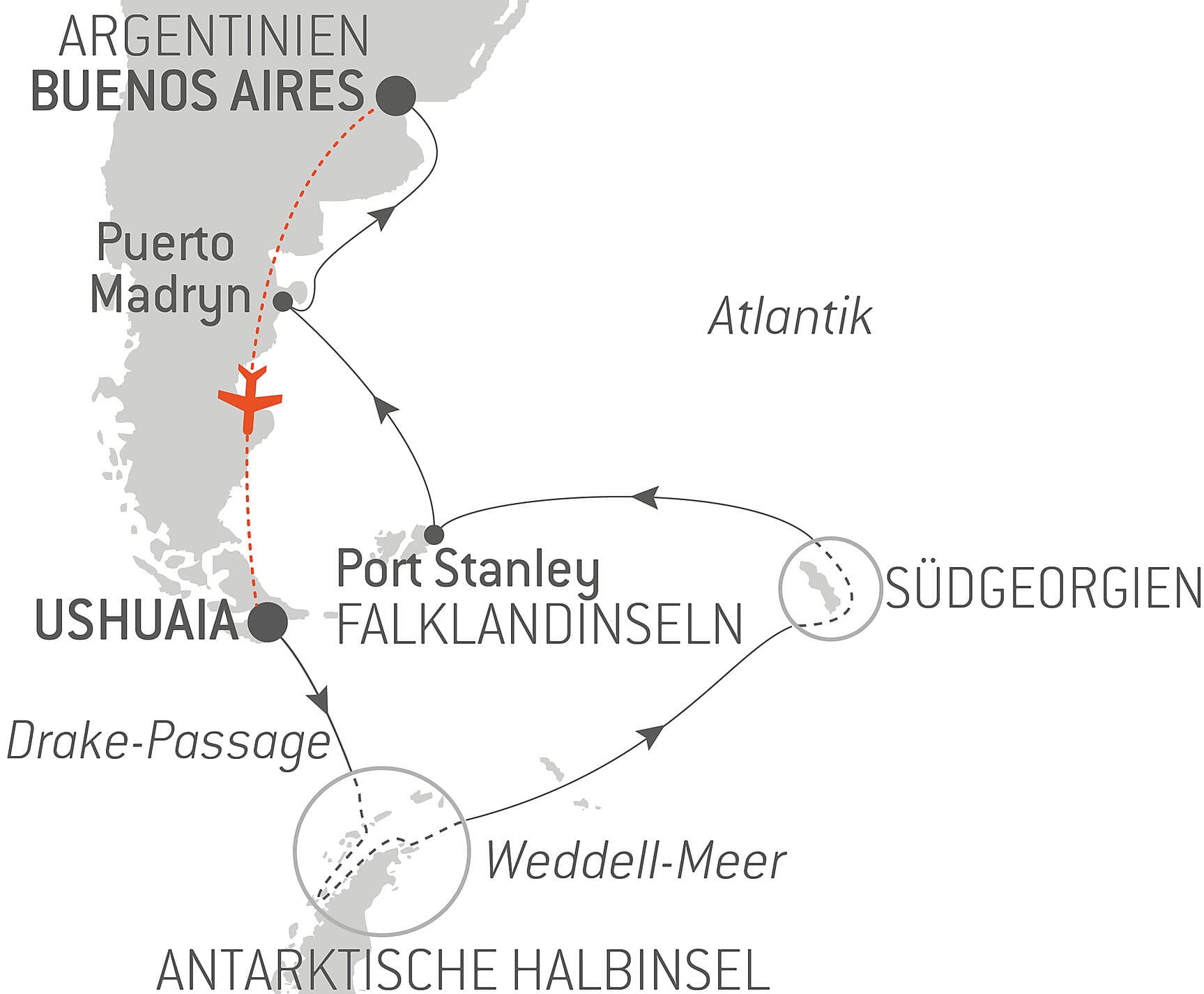 Abenteuer durch das Südpolarmeer bis zur Halbinsel Valdés