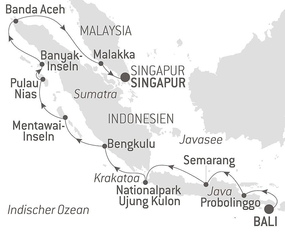 Städte und Vulkane Indonesiens null