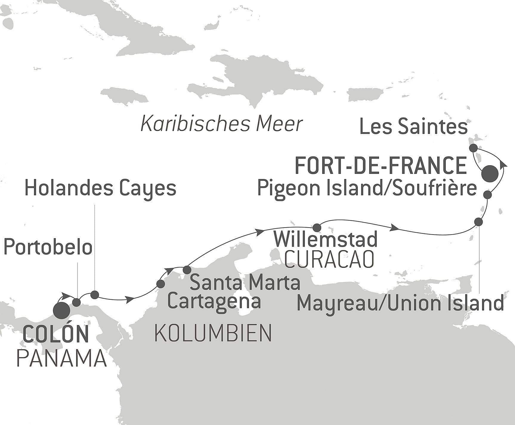 Panama, Kolumbien und karibische Inseln