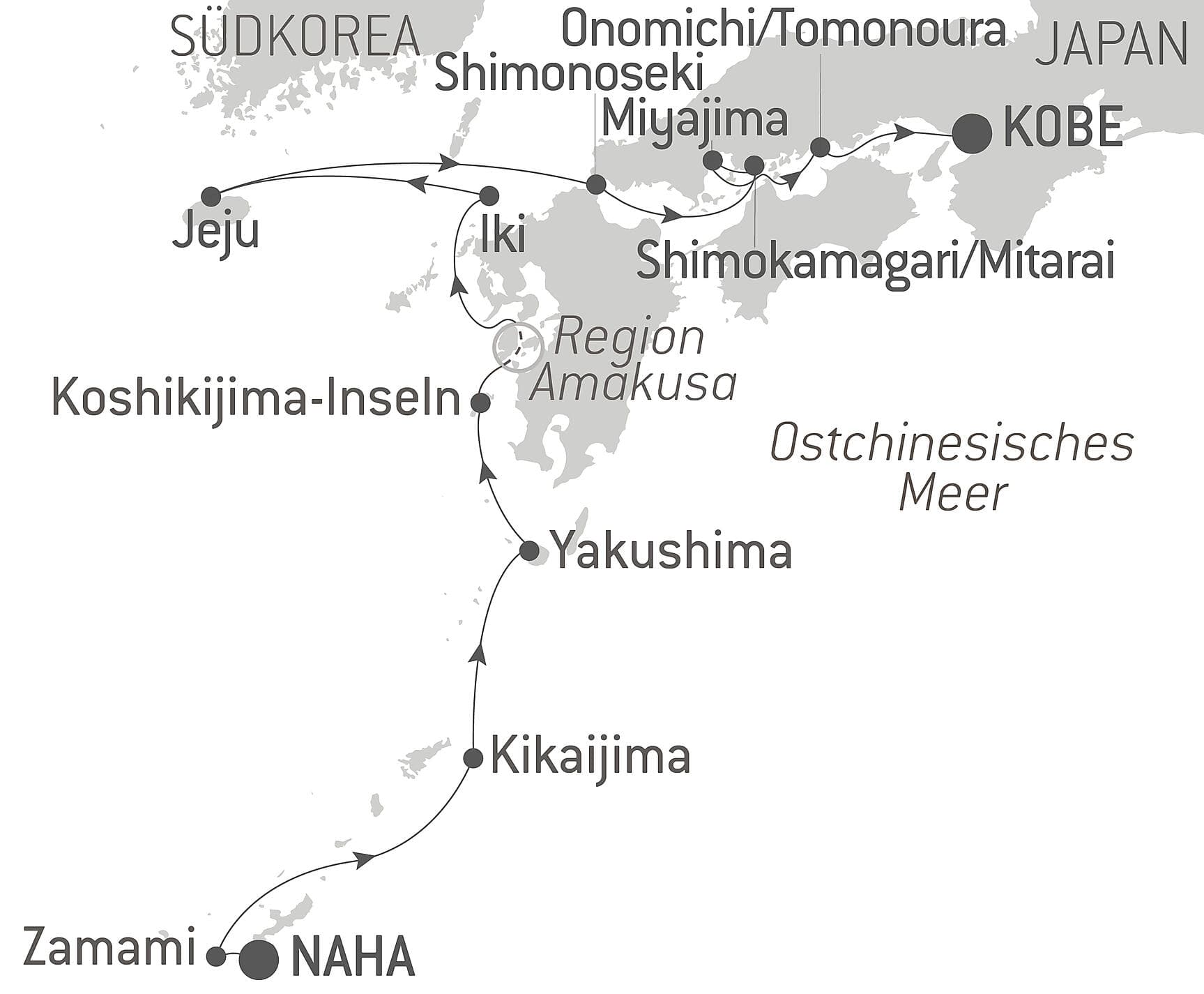 Subtropische Inseln und das ursprüngliche Japan