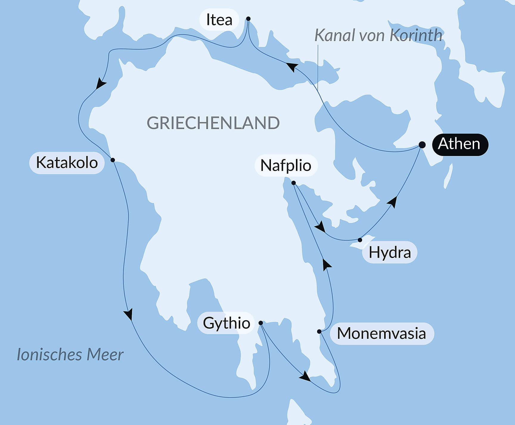 Schätze und Landschaften der Halbinsel Peloponnes