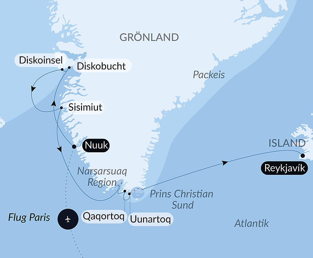 Letzte Wintermomente in Grönland und der Diskobucht null