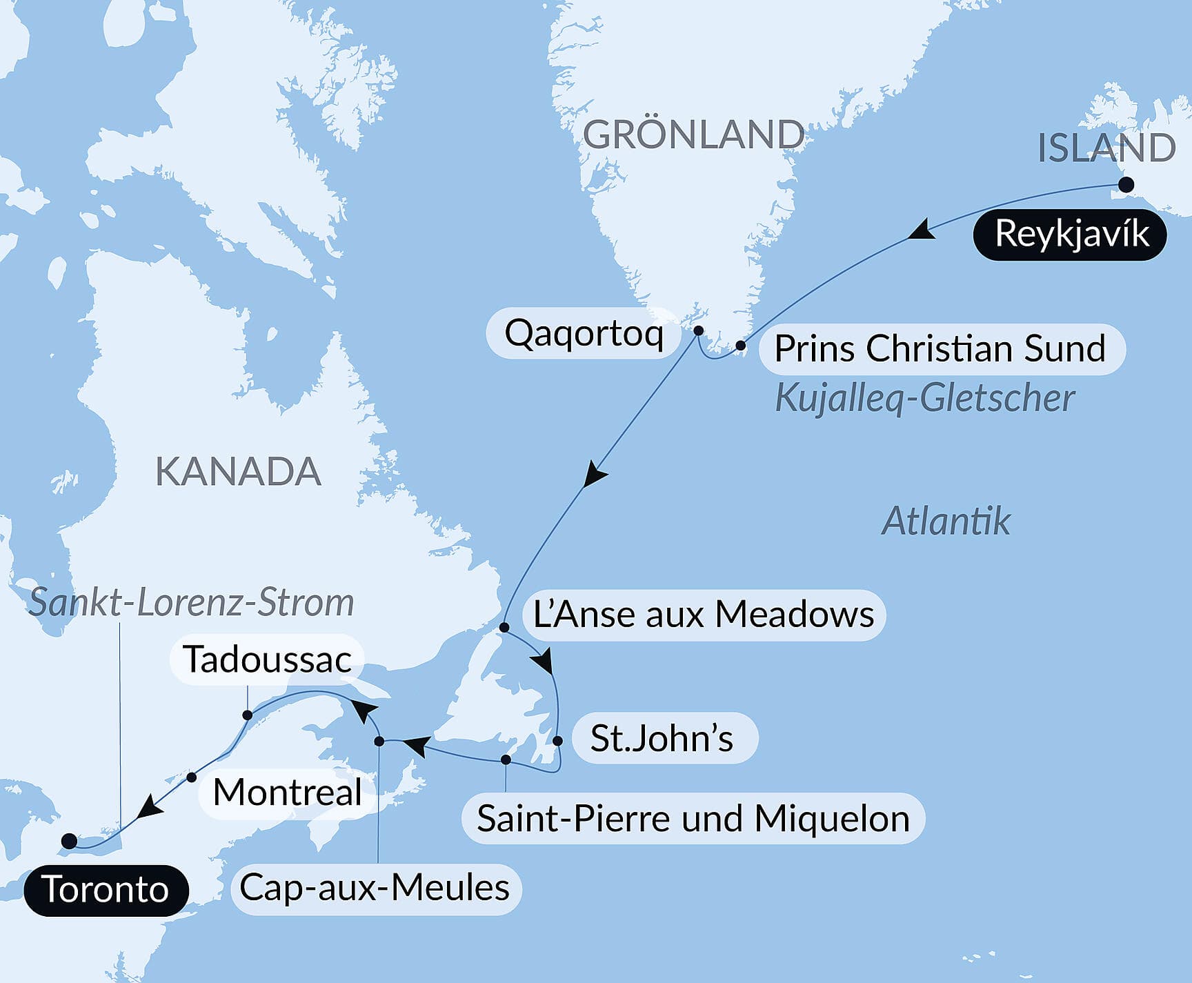 Auf Erkundung in Grönland und Kanada mit Saint-Pierre und Miquelon