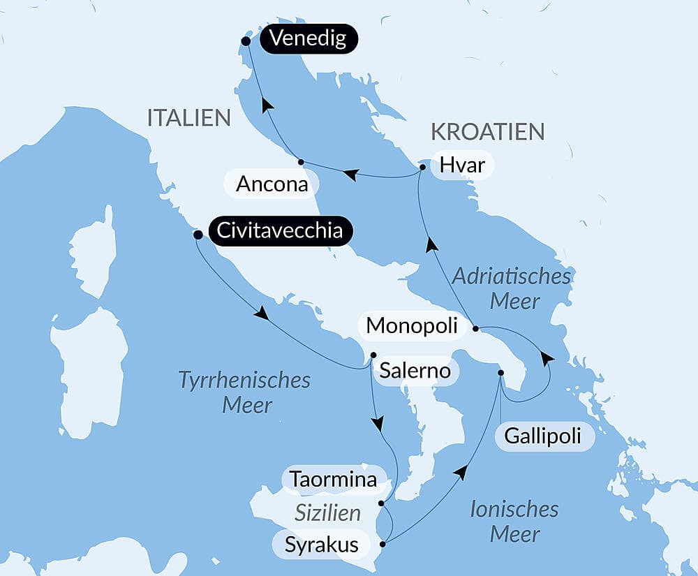 Legendäre Küsten Italiens und Kroatiens