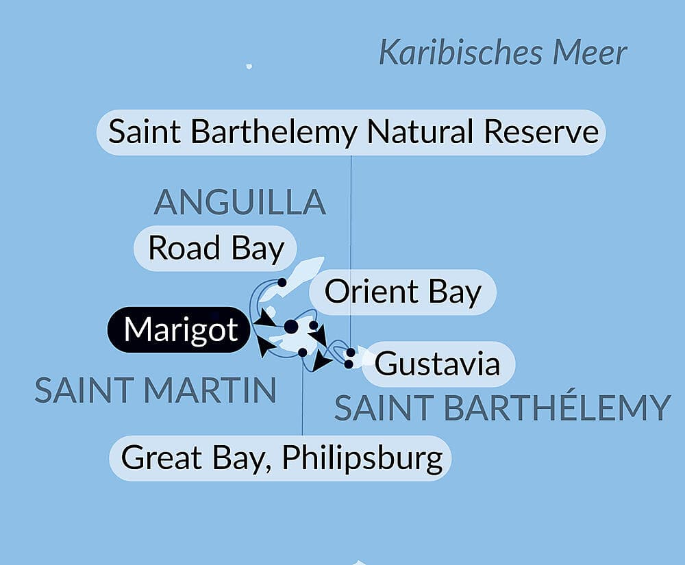 Den karibischen Inseln unter den Segeln der La Désirade