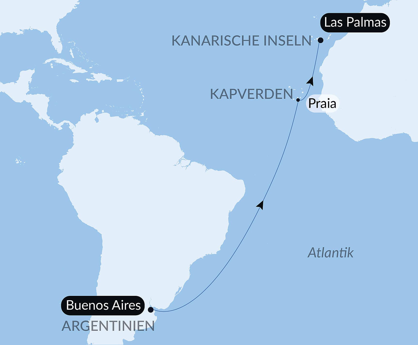Ozean-Kreuzfahrt: Buenos Aires -  Las Palmas de Gran Canaria