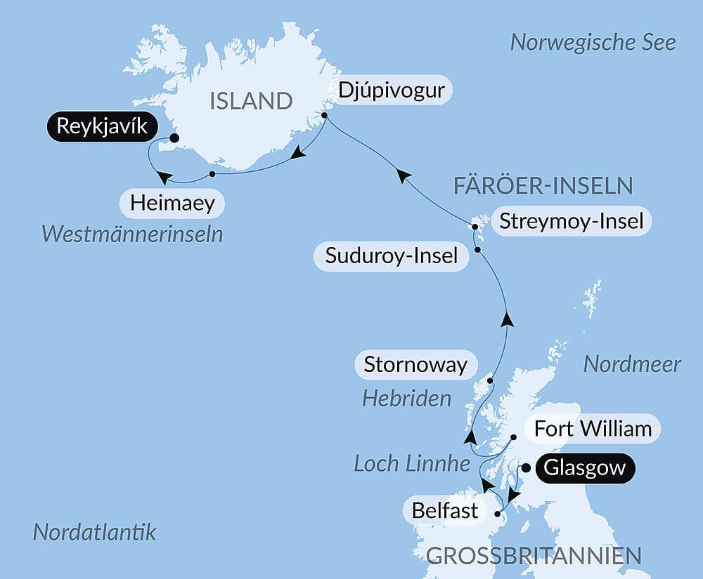 Wilde Landschaften in Schottland, auf den Färöer und Island
