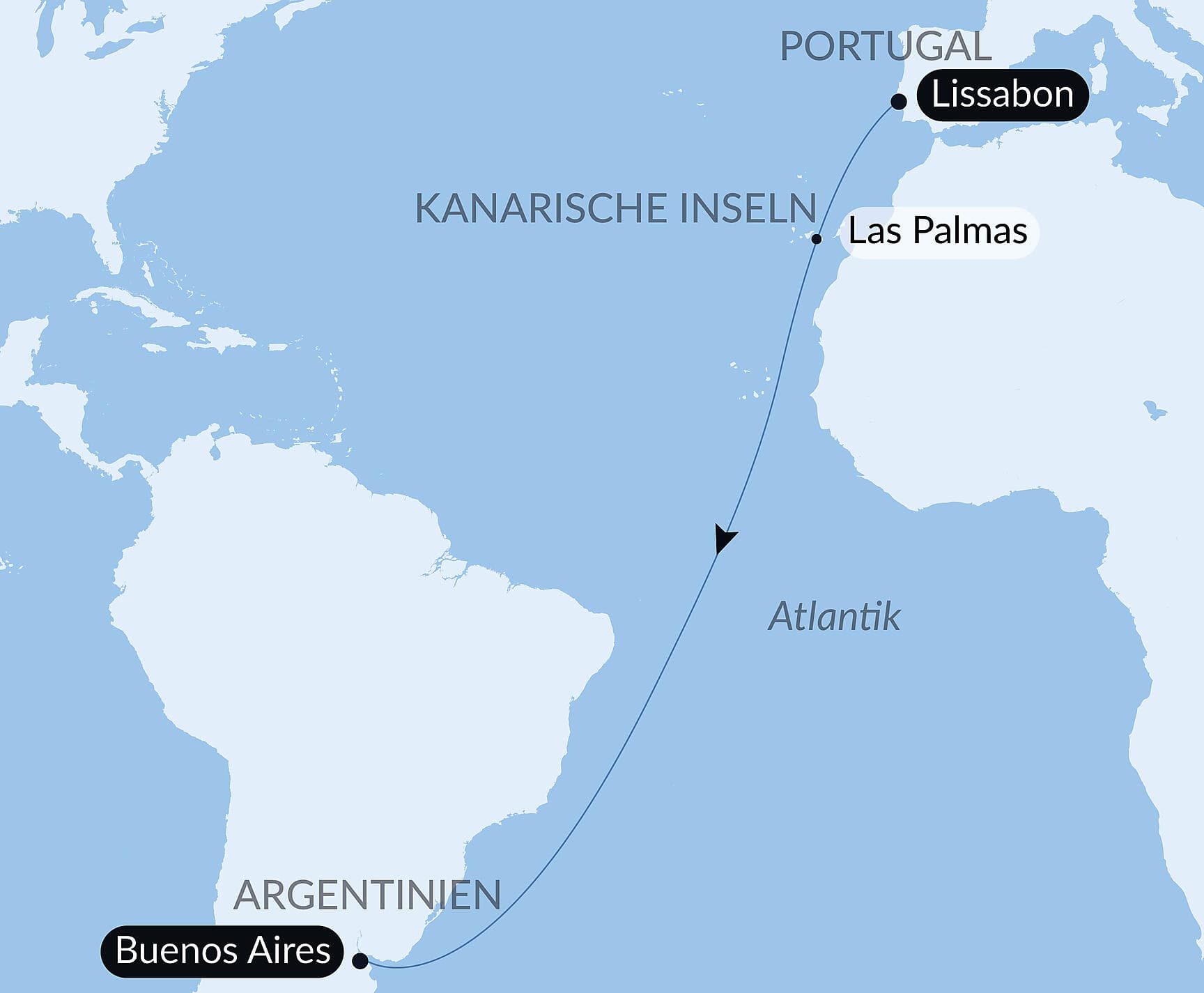 Ozean-Kreuzfahrt: Lisbonne - Buenos Aires