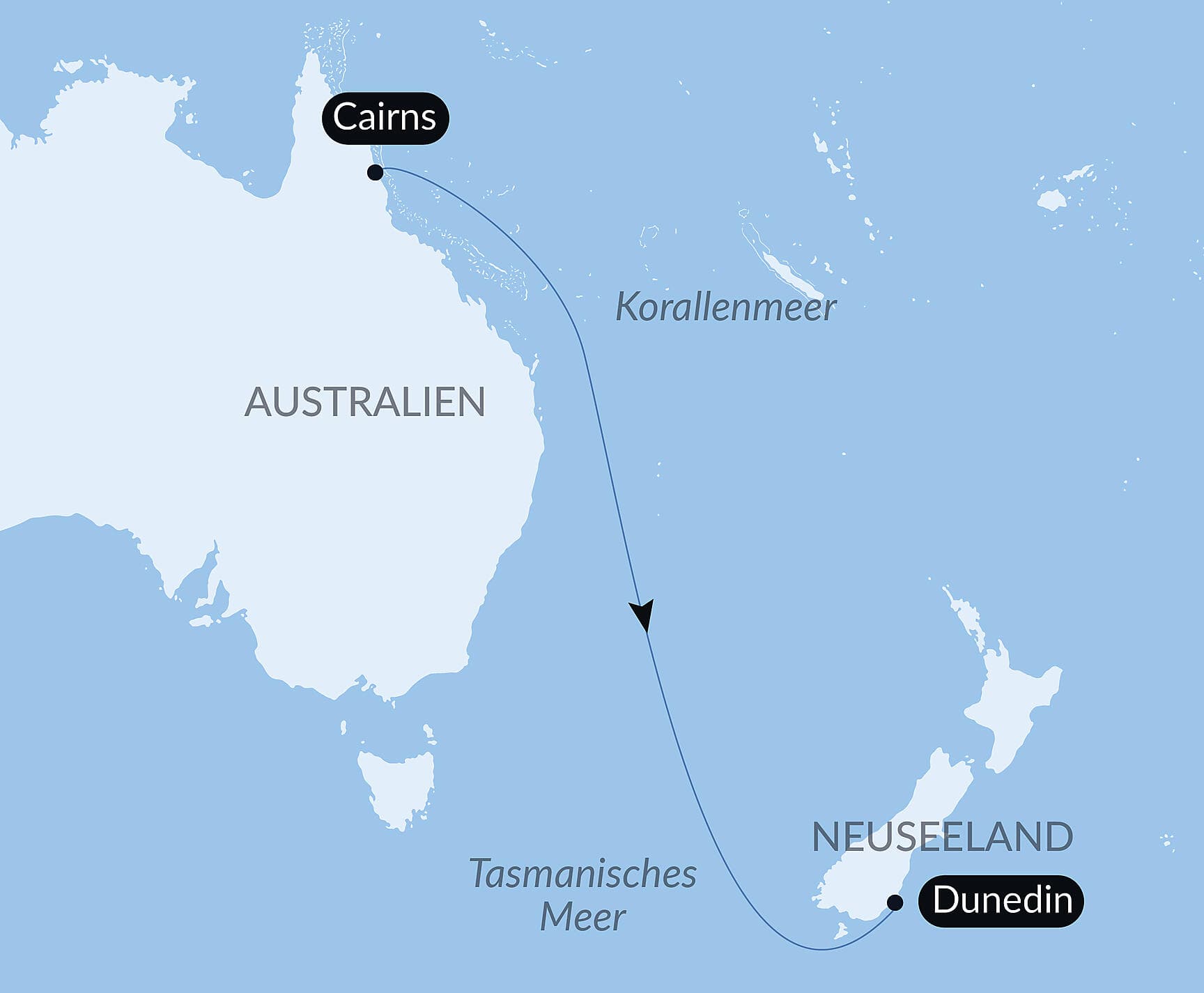 Ozean-Kreuzfahrt: Cairns - Dunedin