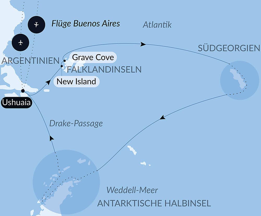 Antarktis, Falklandinseln und Südgeorgien
