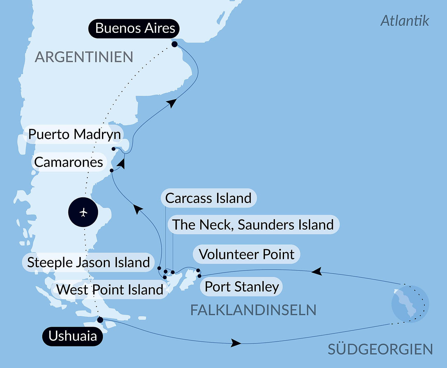 Falkland, Südgeorgien & Halbinsel Valdés: Im Herzen der Wildnis