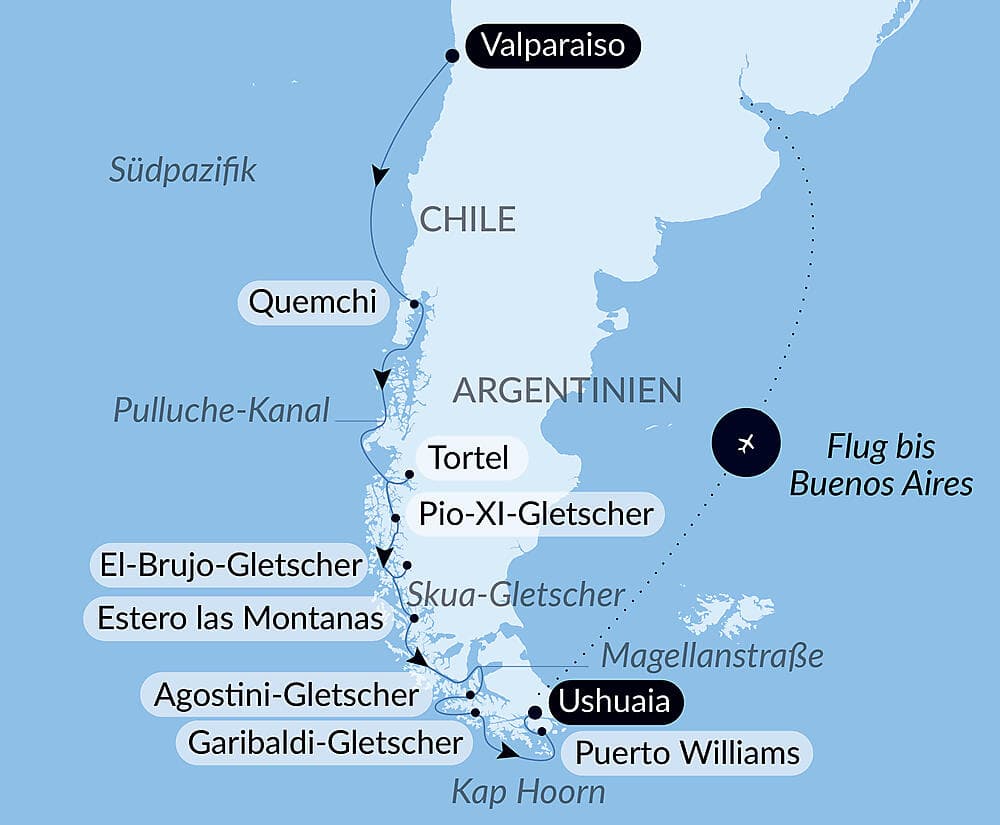 Highlights der chilenischen Fjorde null