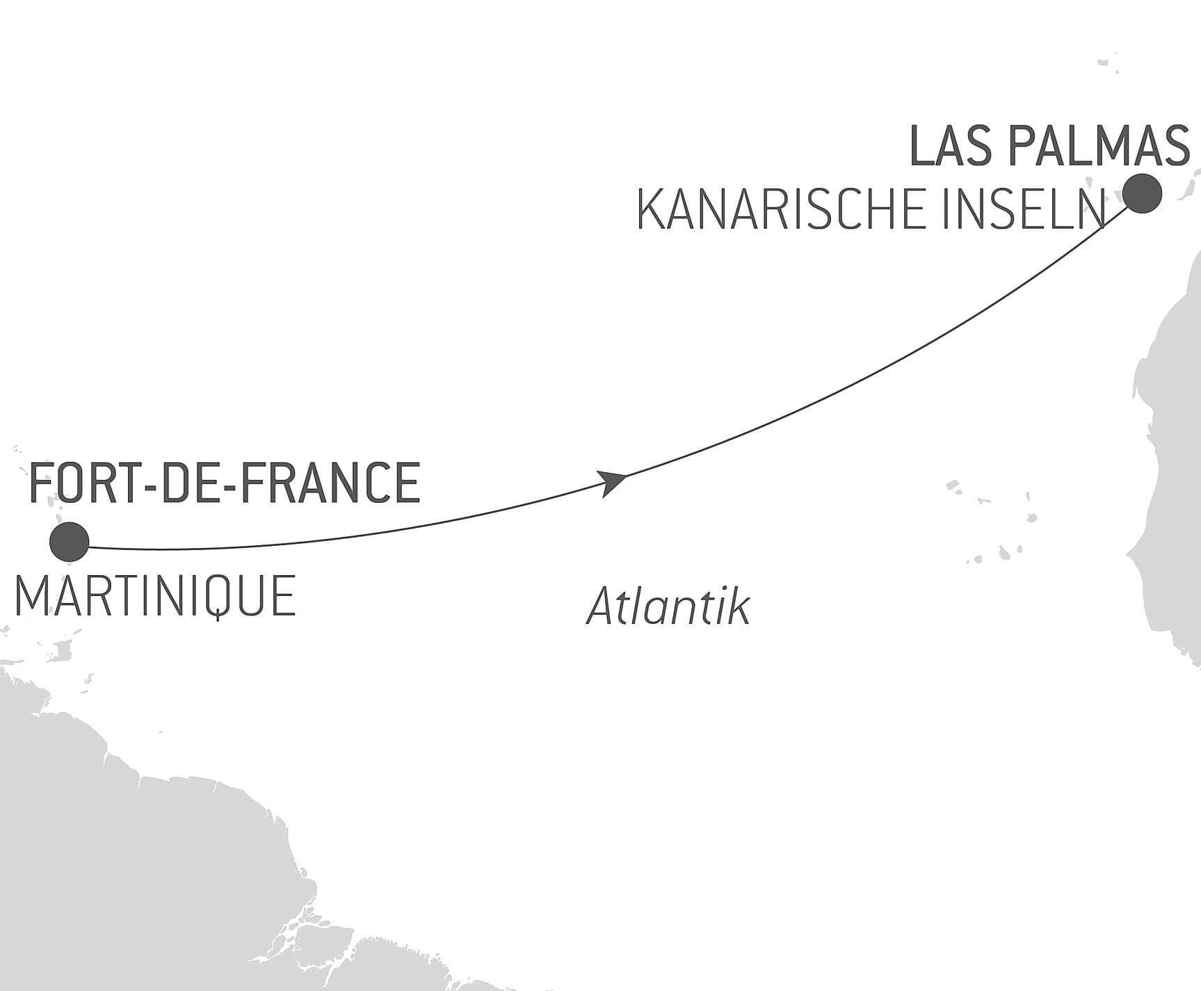 Ozean-Kreuzfahrt : Fort de France - Las Palmas