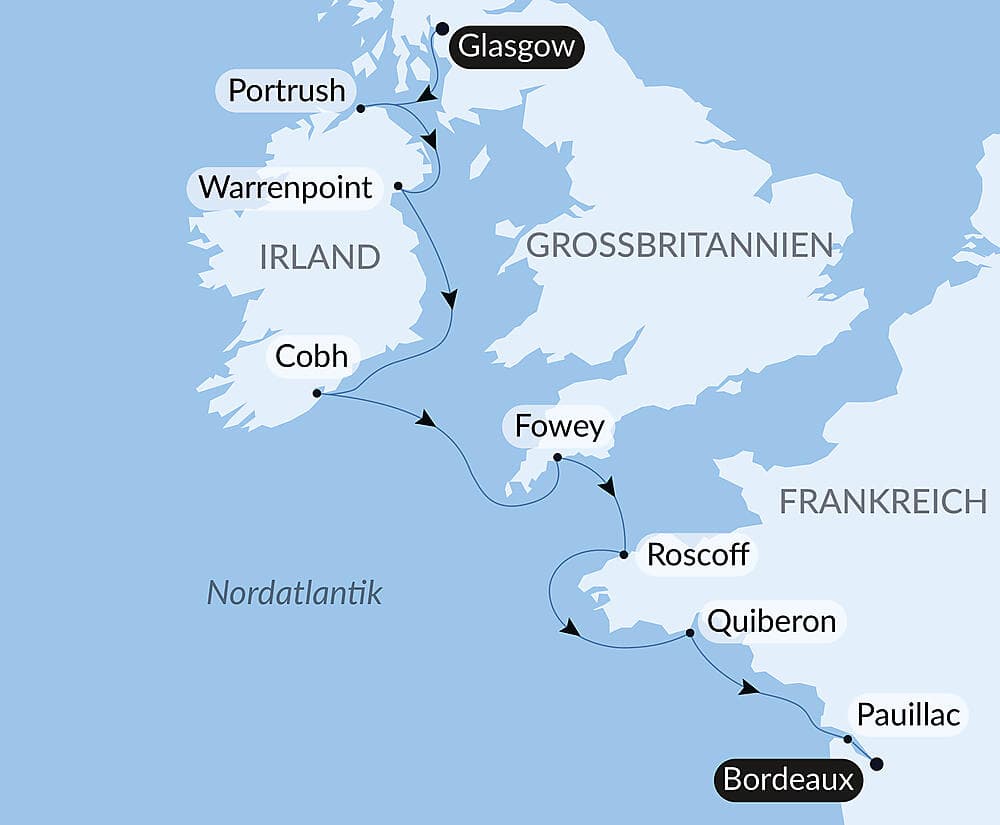 Von der Irischen See bis zum Golf von Biskaya