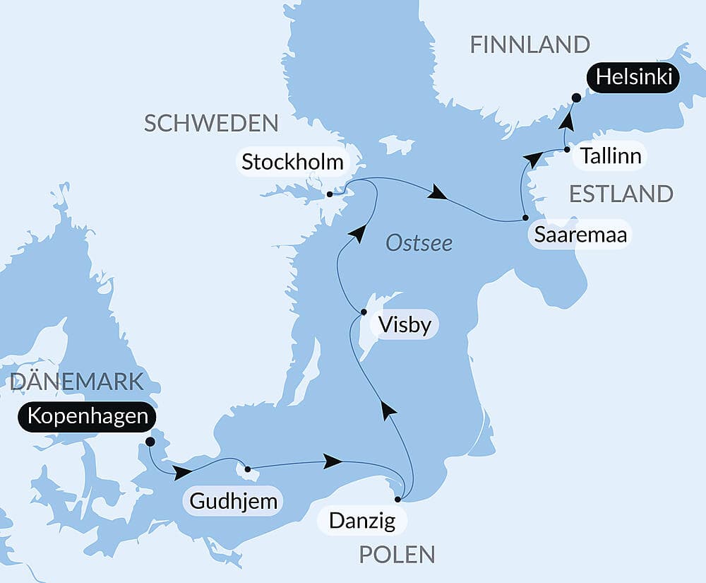 Hauptstädte und berühmte Städte der Ostsee