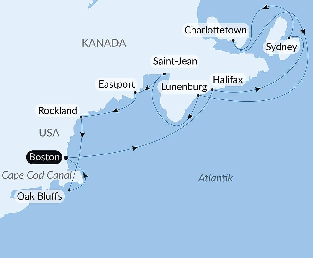 Historische nordamerikanische Küsten