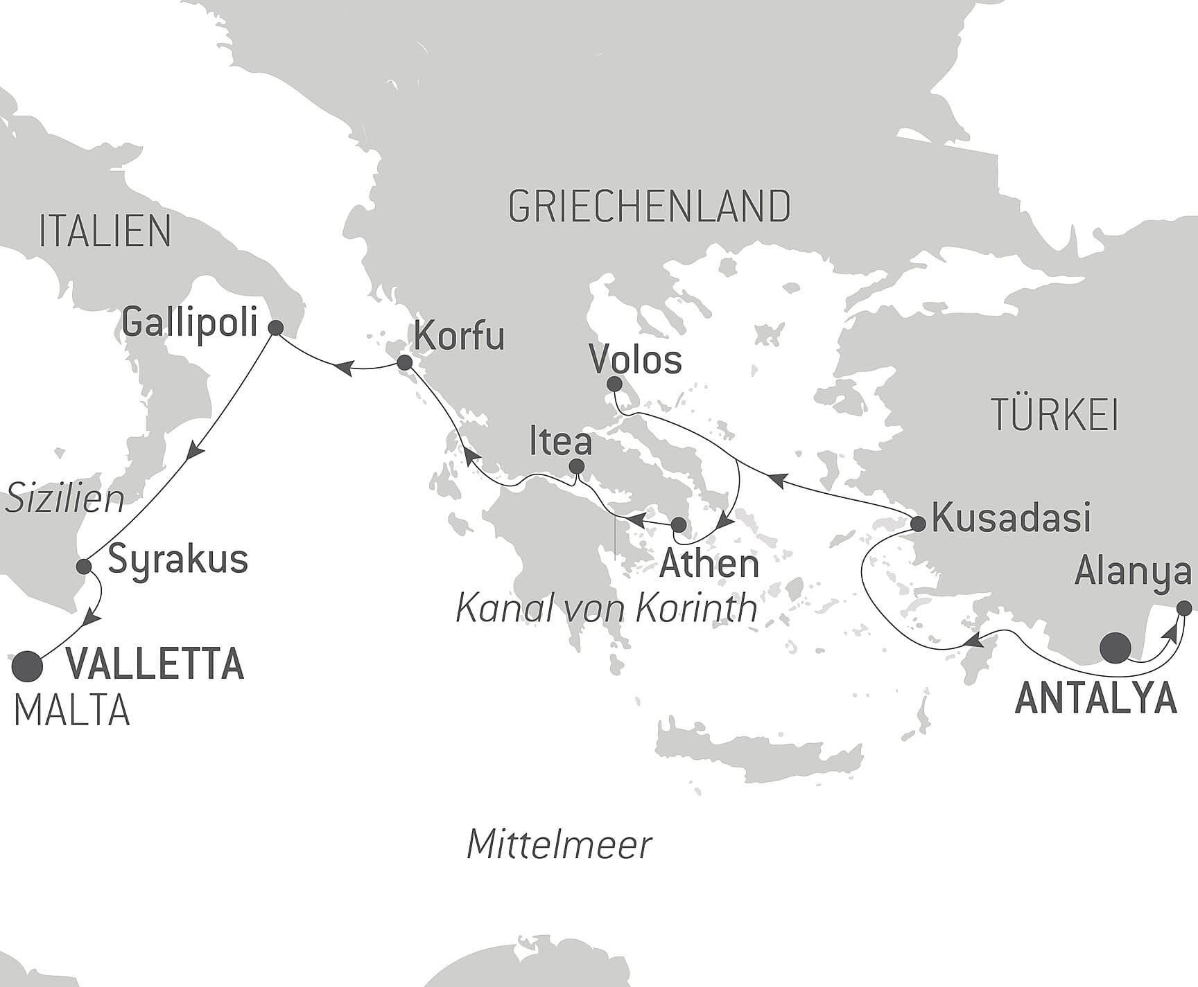 Unterwegs im Mittelmeer auf den Spuren großer Zivilisationen