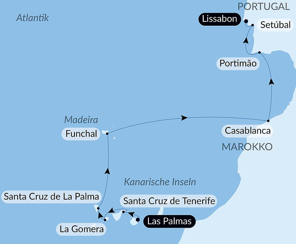 Vulkaninseln und historische Städte im Nordatlantik