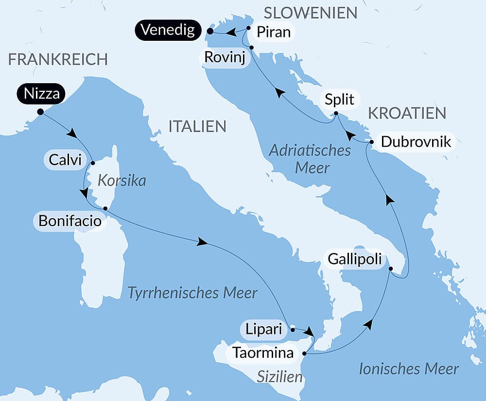 Von Nizza in die Adria